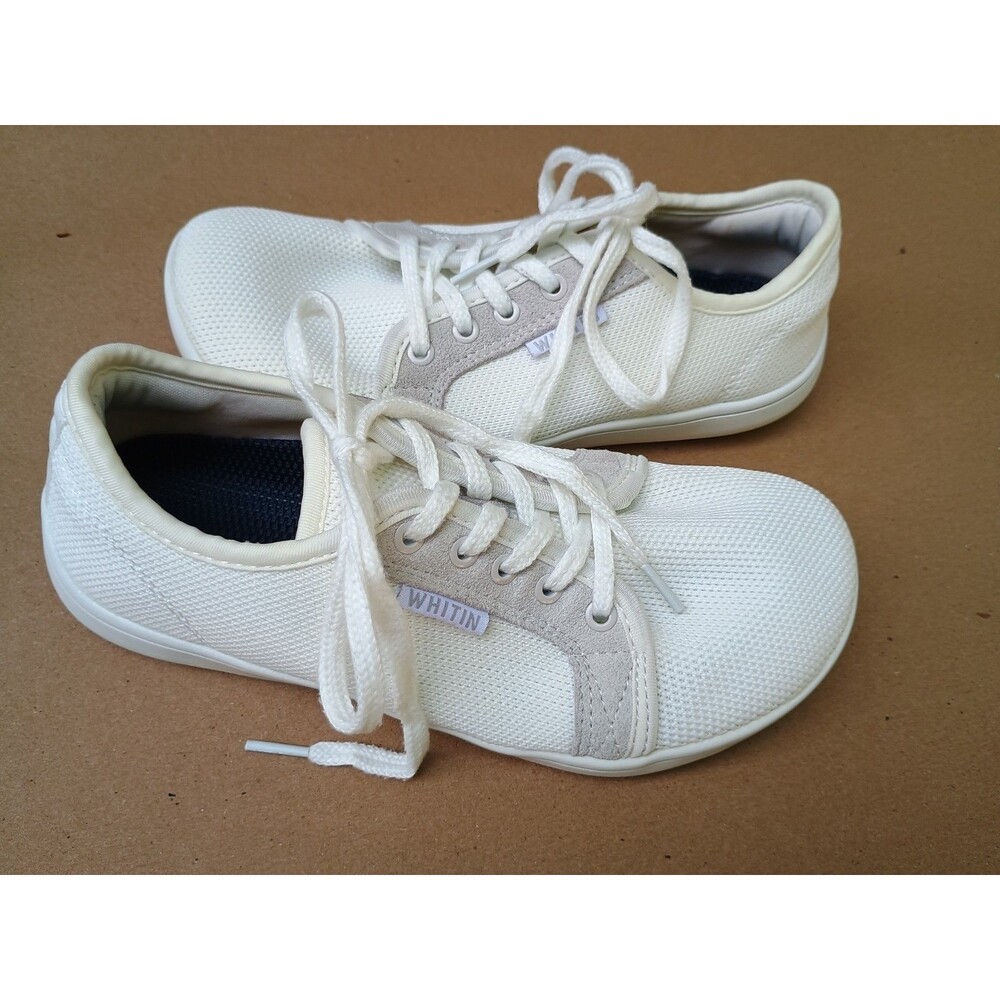 Whitin White Minimalist Barefoot Sneakers Size 37 US Sz 6.5 Wide Toe Box